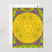 Carte Postale Art Motif Égyptien Imprimer À damiers Conception C (Devant / Derrière)