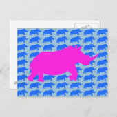 Carte postale Art Motif Rhino (Devant / Derrière)