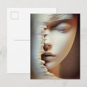 Carte Postale Art mural du visage féminin abstrait – Texturé mod (Devant / Derrière)