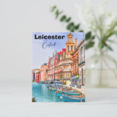 Carte Postale art mural Leicester Angleterre - Angleterre, Leice (Debout devant)
