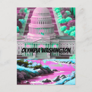 Carte Postale art mural Olympia WA - Washington, impression d'Ol