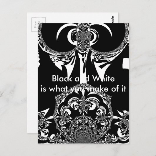 Carte Postale Art noir et blanc africain (Devant / Derrière)