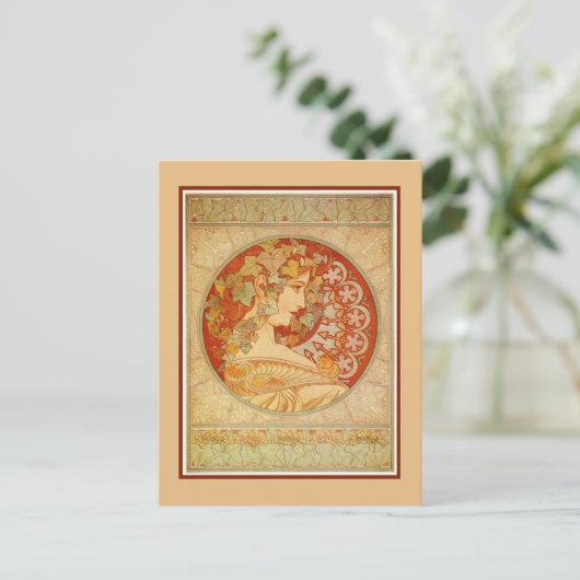 Carte Postale Art Nouveau Alfons Mucha, modèle Ivy (Debout devant)
