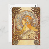 Carte postale Art Nouveau Alphonse Mucha Zodiac (Devant / Derrière)