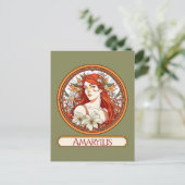 Carte Postale Art Nouveau Amaryllis Woman (Debout devant)