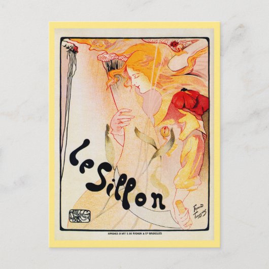 Carte Postale Art nouveau belge vintage Le Sillon (Devant)
