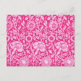Carte Postale Art Nouveau Carnation Damask, Fuchsia rose