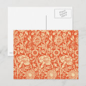 Carte Postale Art Nouveau Carnation Damask, Mandarin Orange (Devant / Derrière)
