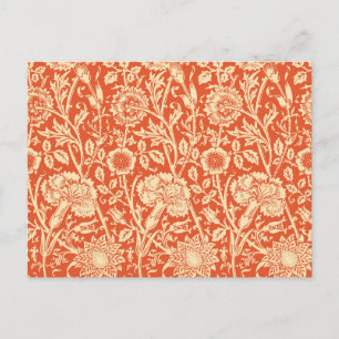 Carte Postale Art Nouveau Carnation Damask, Mandarin Orange