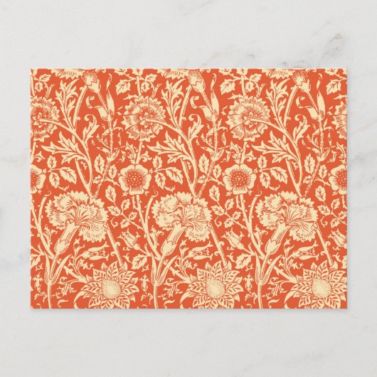 Carte Postale Art Nouveau Carnation Damask, Mandarin Orange (Devant)
