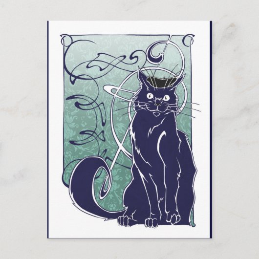 Carte postale Art Nouveau Chat (Devant)