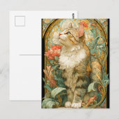 Carte Postale Art Nouveau Chat (Devant / Derrière)
