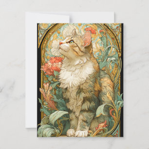 Carte Postale Art Nouveau Chat