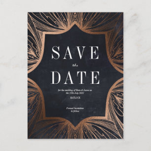 Carte Postale Art Nouveau faux or Mariage Enregistrer la date