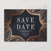 Carte Postale Art Nouveau faux or Mariage SAVE THE DATE (Devant)