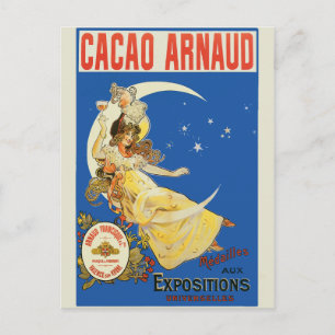 Carte Postale Art Nouveau Femme et Champagne