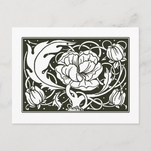 Carte postale Art Nouveau Floral Illustration (Devant)