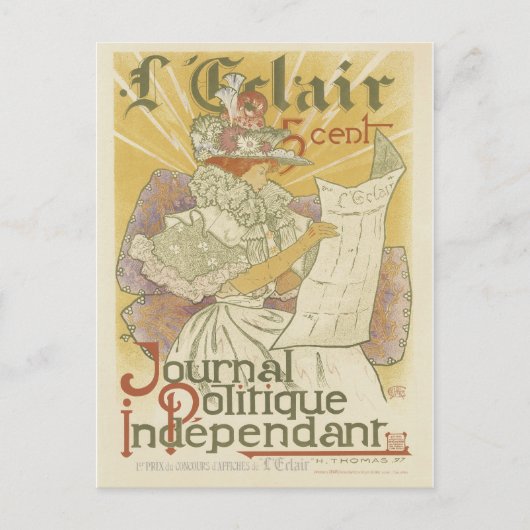 Carte postale Art Nouveau - Journal (Devant)