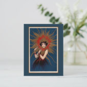 Carte Postale Art Nouveau La Dame au soleil (Debout devant)