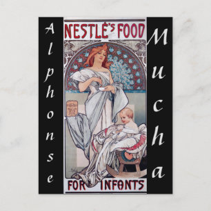 Carte Postale Art nouveau, Nestlé baby food par Alphonse Mucha