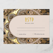 Carte postale Art nouveau RSVP avec points forts (Recto)