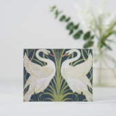 Carte Postale Art Nouveau Swan Deux Swans (Debout devant)
