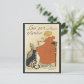 Carte Postale Art Nouveau victorien vintage, Fille avec chats au (Debout devant)
