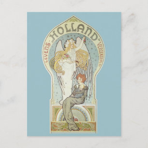 Carte Postale Art Nouveau vintage, Holland Levensverzekering