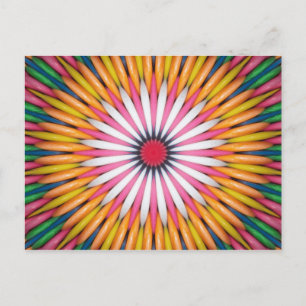 Carte postale Art numérique à bulles colorées
