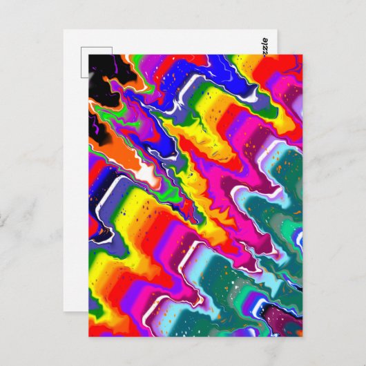 Carte Postale Art numérique Abstrait arc-en-ciel (Devant / Derrière)