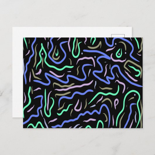 Carte Postale Art numérique Abstrait funky (Devant / Derrière)