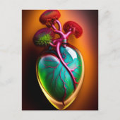 Carte postale Art numérique coeur en verre anatomi (Devant)