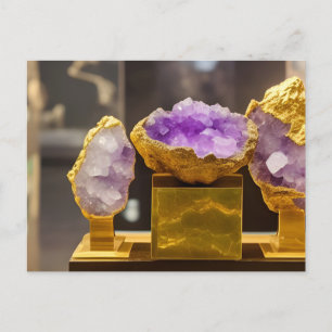 Carte Postale Art numérique d'affichage du musée Amethyst Geodes