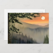 Carte Postale Art numérique d'aquarelle de lever de soleil des A (Devant / Derrière)