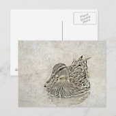 Carte Postale Art numérique de canard (Devant / Derrière)