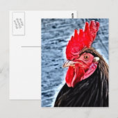 Carte Postale Art numérique de coq (Devant / Derrière)