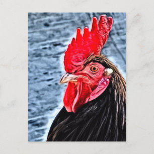 Carte Postale Art numérique de coq