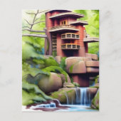 Carte Postale Art numérique de la maison d'arbre architectural (Devant)