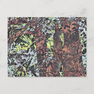 Carte Postale Art numérique de motif à fleurs florales avec arbr
