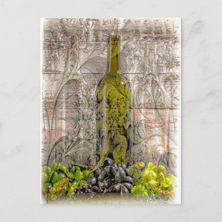 Carte postale Art numérique de raisin vintage