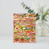 Carte Postale Art numérique des bulles rétro (Debout devant)