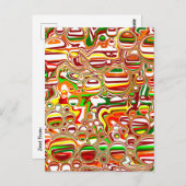 Carte Postale Art numérique des bulles rétro (Devant / Derrière)