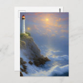 Carte Postale Art numérique du phare de Cliff (Devant / Derrière)