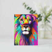 Carte Postale Art numérique Lion coloré (Debout devant)