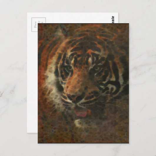 Carte Postale Art numérique tigre (Devant / Derrière)