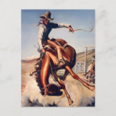 Carte Postale Art occidental "Bucking Bronco" par Will James (Devant)