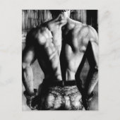 Carte Postale Art original Bodybuilder de dos en jeans serré Coo (Devant)