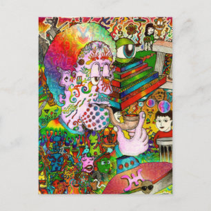 Carte Postale Art original "d'accidents de Coup-Pensée" par des