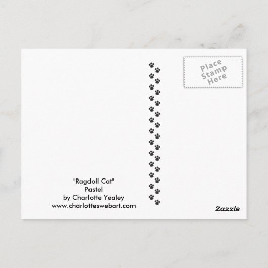 Carte postale Art original Ragdoll Cat (Dos)