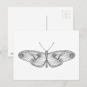 Carte Postale Art papillon inspiré (Devant / Derrière)